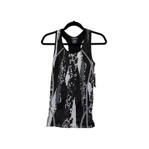 Tahari Sport Womens Athletic Tank S/M Black Gray Racerback Gymcore Athleisure